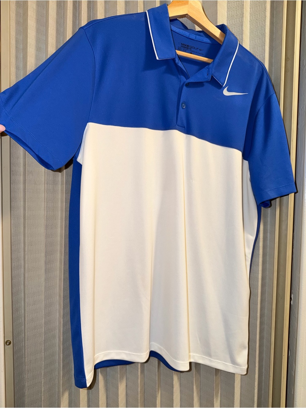 Nike golf Blue and White Colorblock Polo